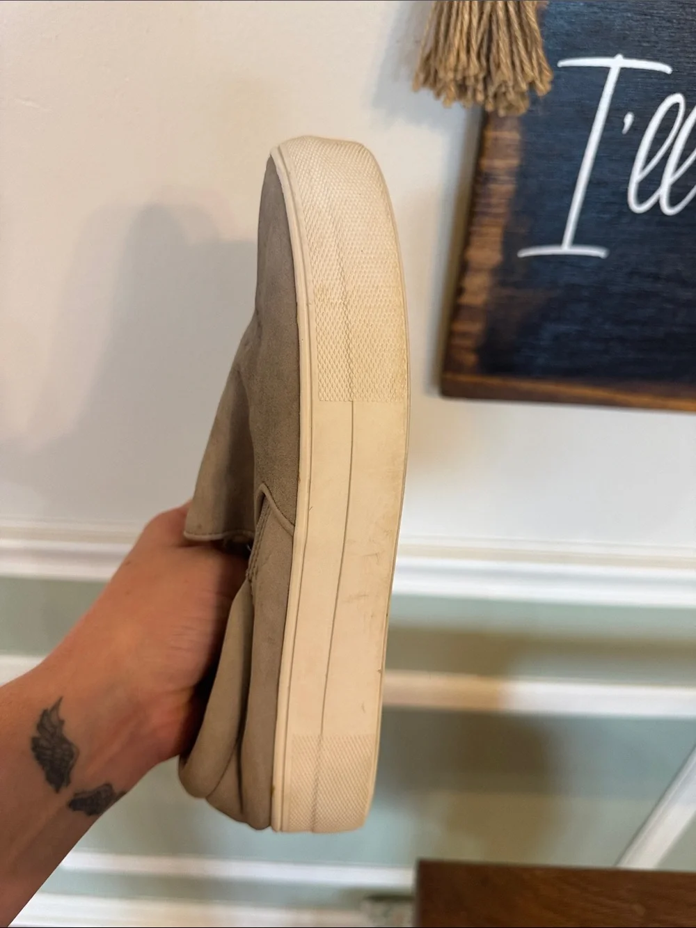 Steve Madden Taupe Suede Slip-On Loafers